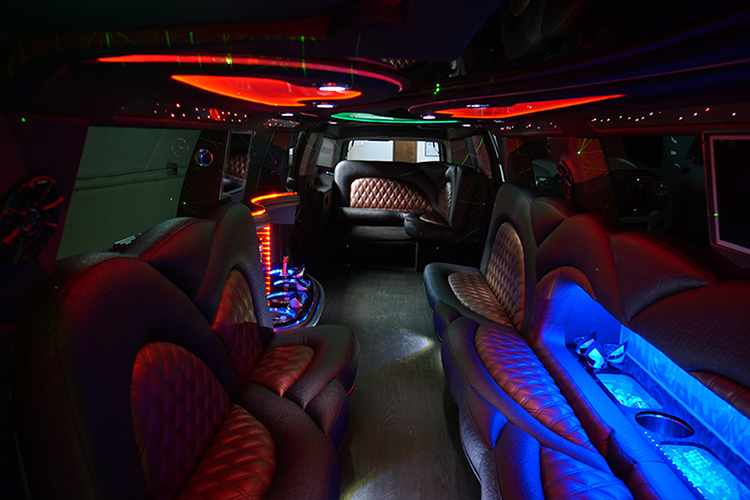 DC limousine with colorful led lights